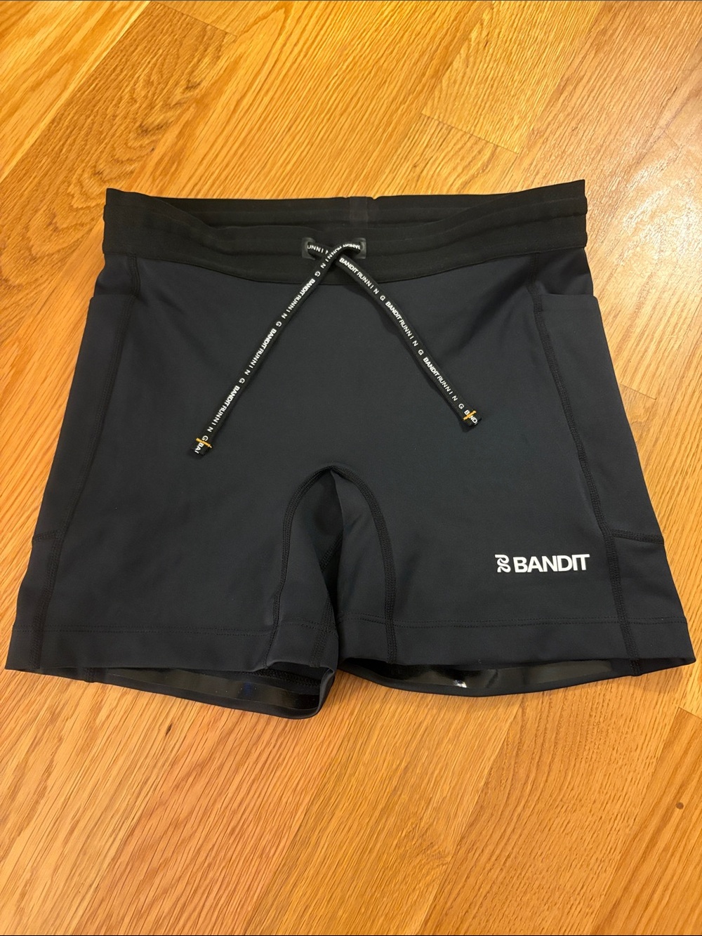 Bandit Women's Black running shorts, Small, with Drawstring Waist